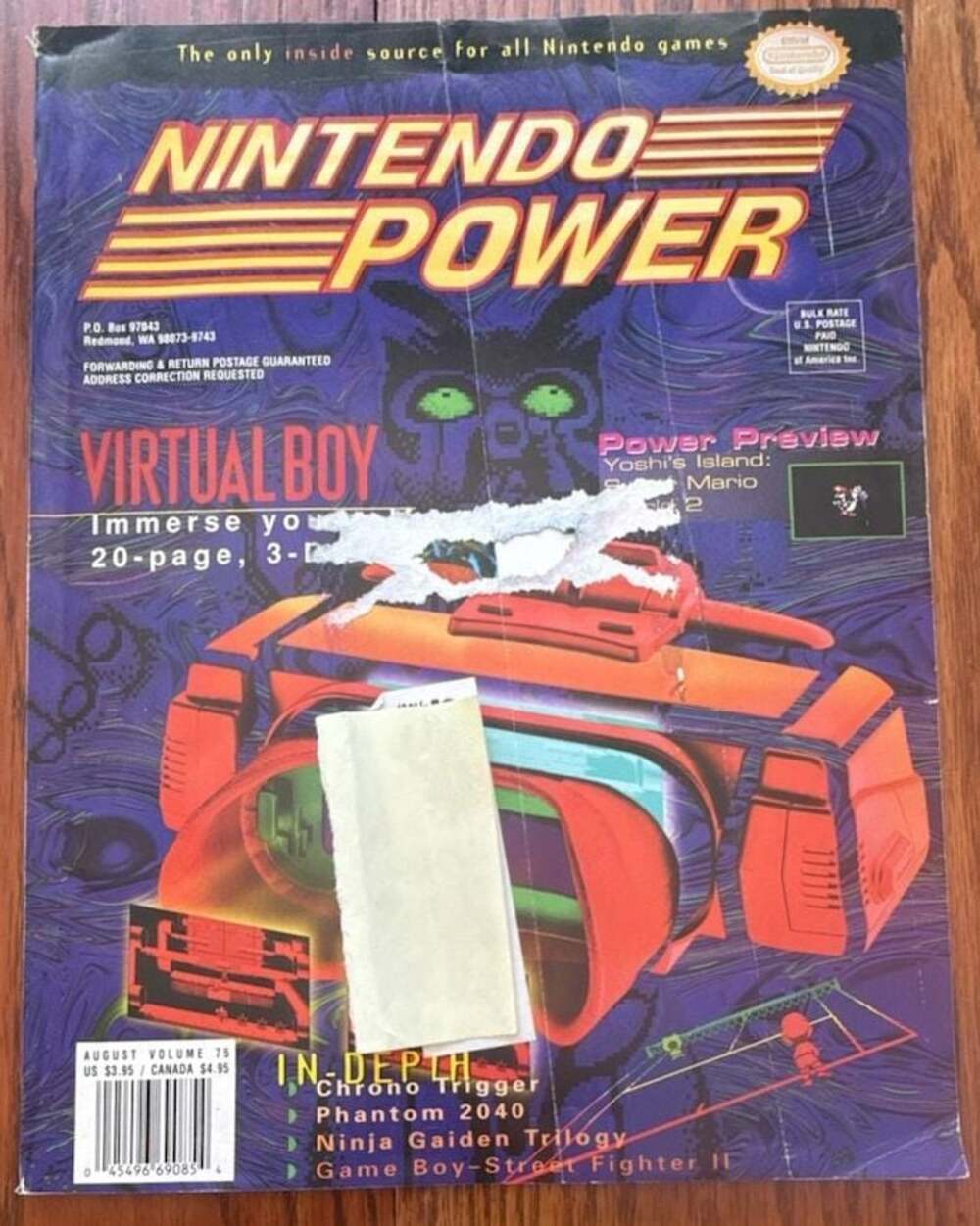 Nintendo Power Mag Vol. 75 August 1995 Virtual Boy has Cards Poster (91)